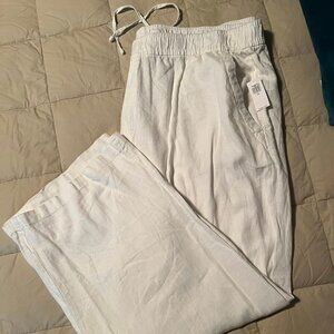High waist, draw string, wide leg linen pants XXL NWT
